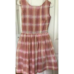 Marc by Marc Jacobs Pink Checked A-Line Dress POCKETS 4 Kawaii Cute Cottagecore